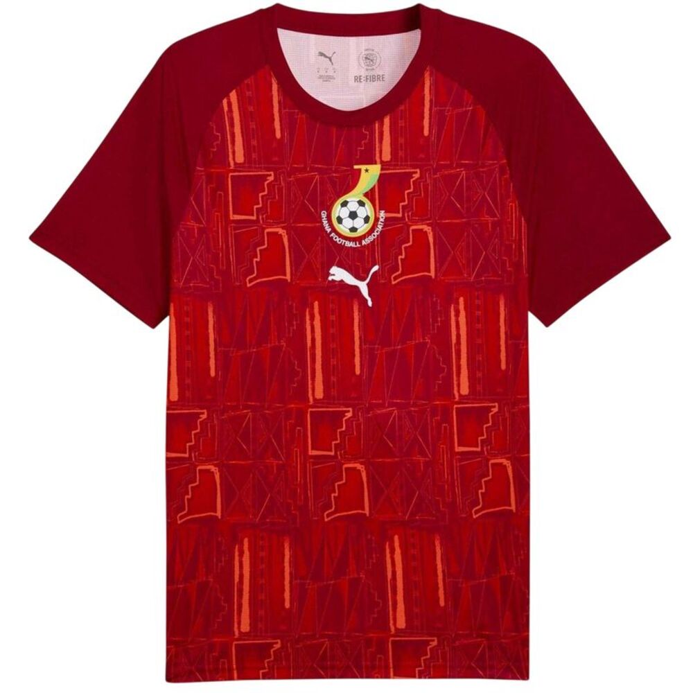 Puma Mens World Cup 2026 Ghana Crew Neck Short-Sleeved Football Shirt / Red/Gree